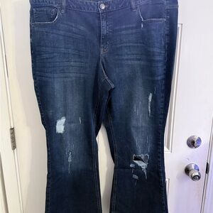 Distressed Blue Jeans